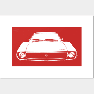 AMC Javelin 1970s American classic car monoblock white Posters and Art